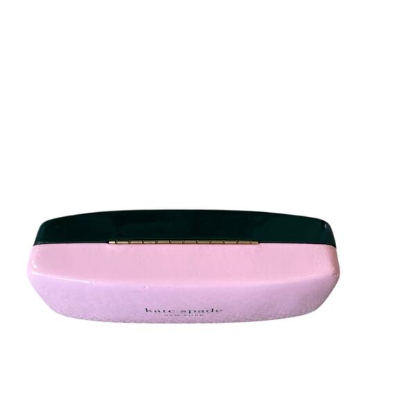 Kate Spade Eyeglass Case Hard Clamshell Pink & Green Authentic - Picture 13 of 14